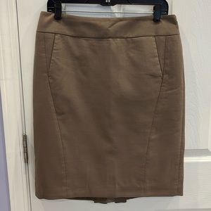 Loft Tan Lined Straight Skirt Size 10